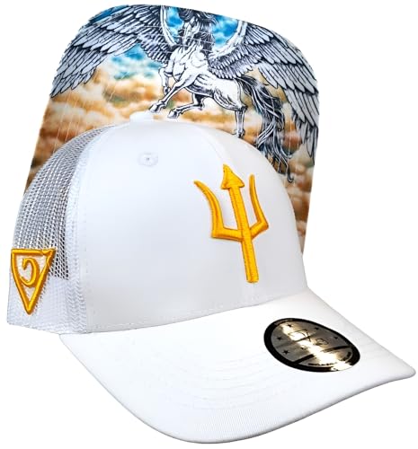 Capiche [99+ Designs] Kinder Trucker Hut Pegasus TR, Baseball Cap Herren, Mütze, Snap Cap, Coole Kappe Junge, Sportanzug Kinder Jungen, Mustang, Mama Trucker Hut, Mesh Hut, Goldene Stickerei von Capiche