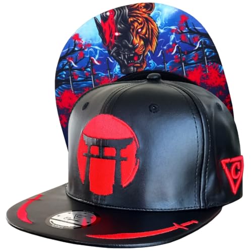 Capiche [99+ VARIATIONEN] Snapback Cap - Kappe - Baseball - Mütze - Kunst - Unisex - Schirm - Männer - Herren - Damen - D-329 - Tiger Samurai von Capiche