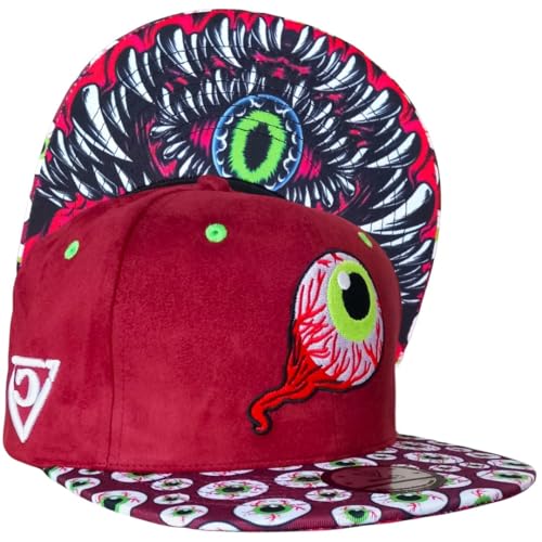 Capiche [99+ VARIATIONEN] Snapback Cap - Kappe Baseball Mütze Kunst Unisex Schirm Männer Herren Damen D-333 Monster Vision von Capiche