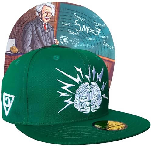 Capiche [99+ Designs] Grüner Snapback Hut für Männer, Einstein, Mastermind, Mütze Grün, Snapback Grün, Baseballkappe, Albert Einstein E=MC2, Theoretischer Physiker, Mathematik, Mastermind von Capiche