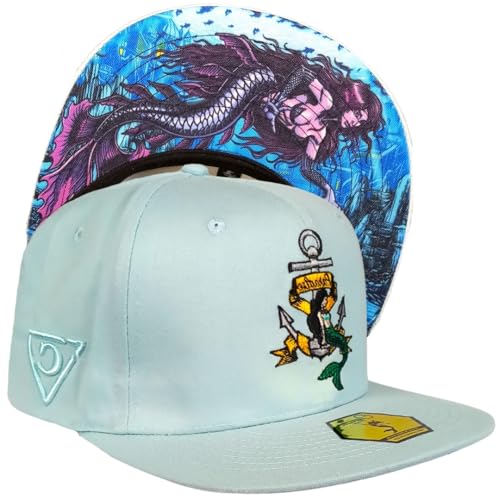 Capiche [99+ Variationen] Mermaid Paradise Snapback Cap [MEERJUNGFRAU] – Tropische Meerjungfrau-Stickerei, Paradies-Ozean-Einstellungen, ideal für Strand- und Fantasy-Fans von Capiche