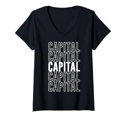 Damen Kapital T-Shirt mit V-Ausschnitt Damen Kapital T-Shirt mit V-Ausschnitt von Capital Apparel