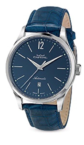 Capital Time AT1048 Automatik-Herrenuhr mit Armband aus echtem Krokodilband von Capital