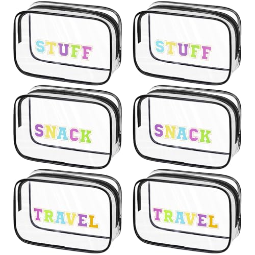 Capoda 6 x hawaiianische transparente Kulturbeutel, Aloha-Kosmetiktaschen, wasserdicht, PVC, Sommer, Strand, Reisen, Make-up-Tasche für Männer und Frauen, Business-Badezimmer-Organizer, 6 Stile von Capoda