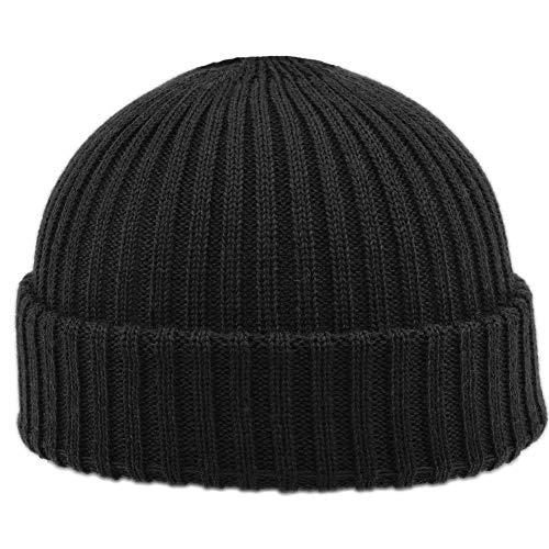 Melegari Mütze Beanie Como, Reine Merinowolle, extrafein, hergestellt in Italien (Schwarz) von CAPPELLERIA MELEGARI