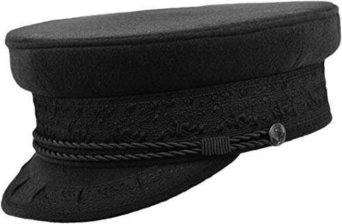 Melegari Mütze mit Visier | Wolle und Kaschmir | Prinz Heinrich Mütze | Polarentdecker | Herren Damen | Herbst Winter, Schwarz 58 cm von Melegari