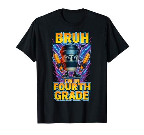 Bruh, ich Bin in der vierten Klasse, Italian Brainrot Back to School Boy T-Shirt Bruh, ich Bin in der vierten Klasse, Italian Brainrot Back to School Boy T-Shirt von Cappuccino Assassino First Day Of School Boy Kids