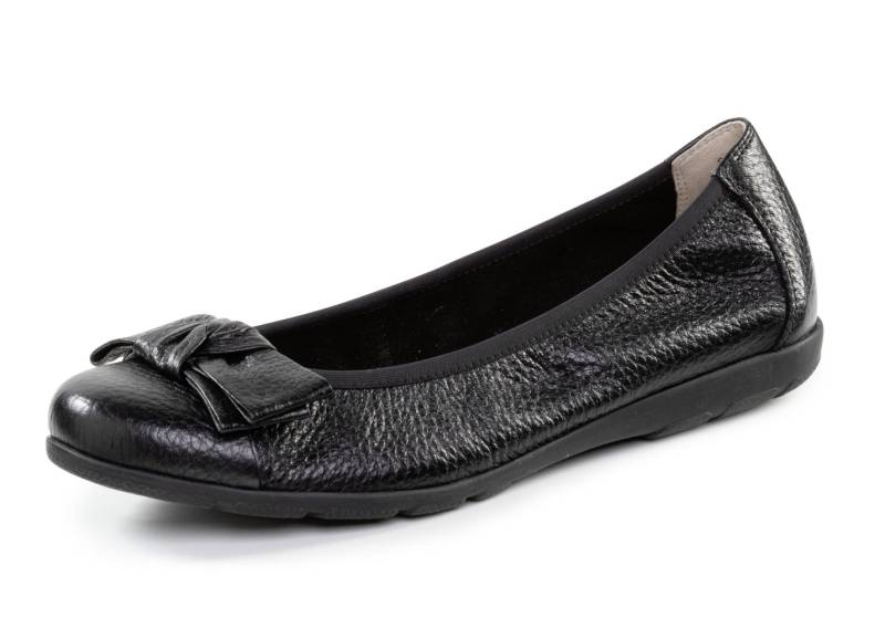 Caprice, schicke Damen-Ballerinas, Weite G, mit Gummizug, Schwarz, Größe 37 von Caprice