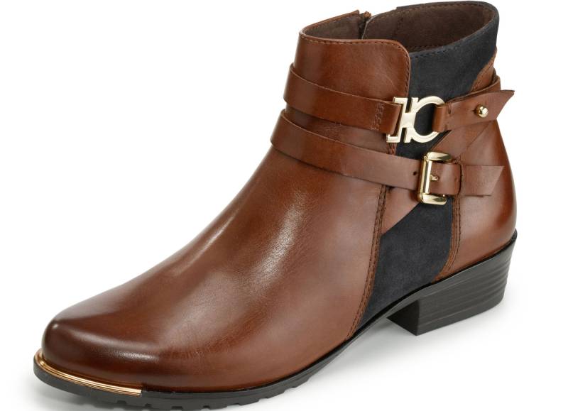 Caprice, schicke Damen-Stiefeletten, Weite G, mit herausnehmbarer Decksohle, Braun-Dunkelbraun, Schuhgröße 4 1/2 von Caprice