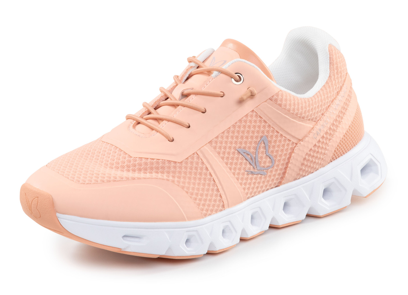 Caprice, sportliche Damen-Sneaker, Weite G, mit herausnehmbarem Fußbett, Pfirsich, Größe 38 von Caprice