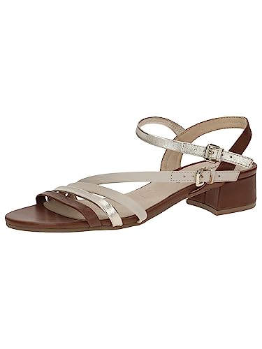 Caprice Damen 9-9-28200-20 Sandale Absatz, Cognac/Gold, 38 EU von CAPRICE