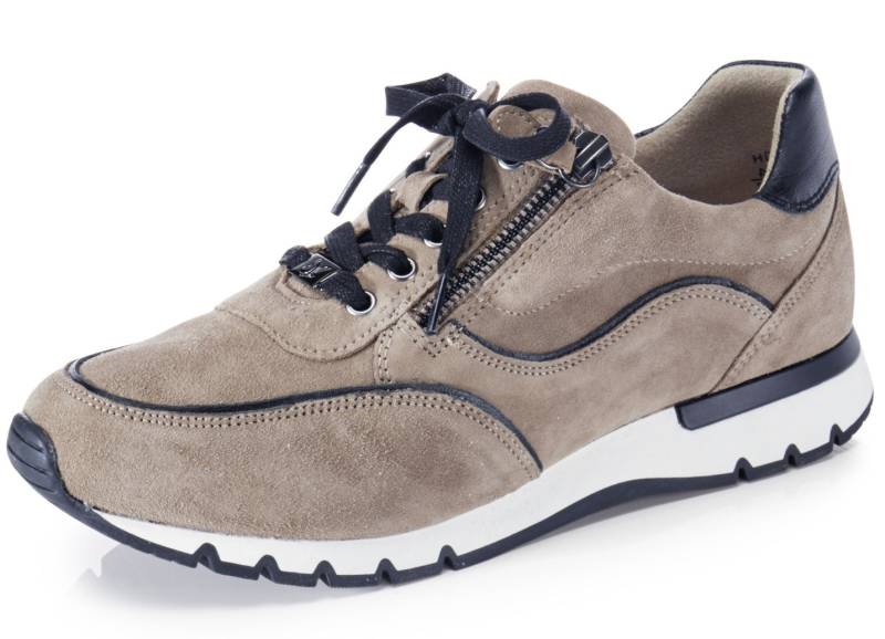 Caprice Schnürschuh mit praktischem Seitenreißverschluss, Taupe, Größe 36 von Caprice