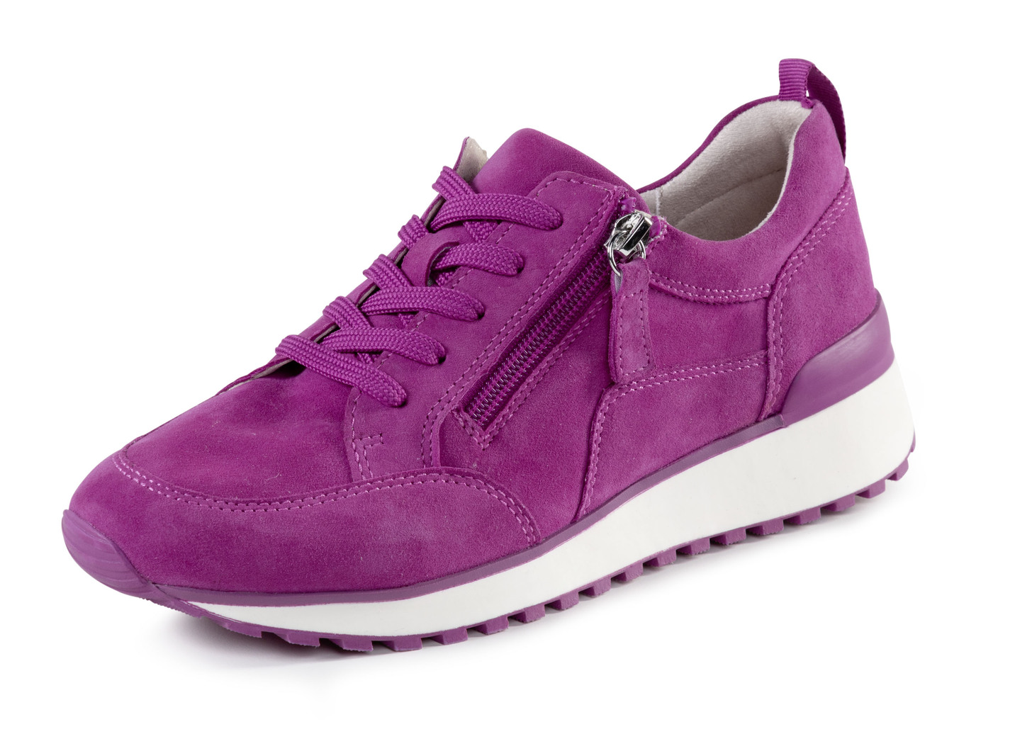 Caprice Sneaker aus Veloursleder, Pink, Größe 39 von Caprice