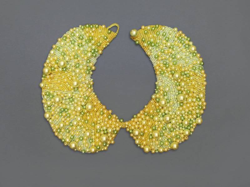 Handgefertigte Perlen Halsband, Halskette Vintage-stil von Capsis