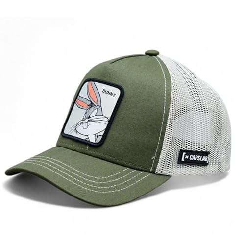 Tracker Kappe Herren Looney Tunes, Cap Herren, Bugs Bunny, Bequem, Grün, Einheitsgröße von Capslab
