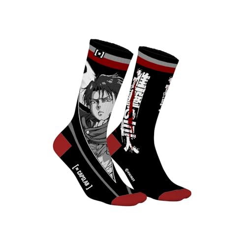 Capslab Attack on Titan Levi Socken – Offizielle Anime Socken – Bequeme Cosplay Strümpfe für Fans - 39-42 von Capslab