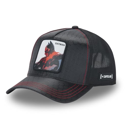 Capslab Batman DC Honigwabe Schwarz Verstellbare Truckercap - One-Size Capslab Batman DC Honigwabe Schwarz Verstellbare Truckercap - One-Size von Capslab