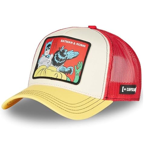 Capslab Batman und Robin DC Batman Weiß Gelb Trucker Cap - One-Size von Capslab