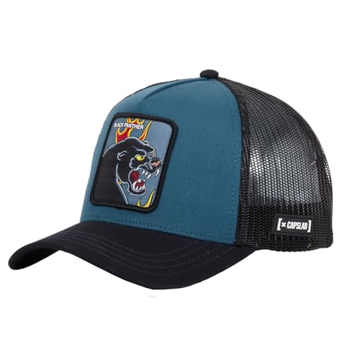 Capslab Black Panther Design A-Frame Trucker Cap Blau - One-Size von Capslab