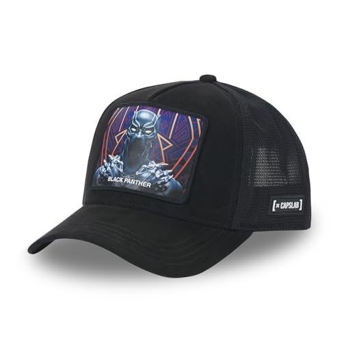 Capslab Black Panther Marvel Velours Schwarz Verstellbare Truckercap - One-Size von Capslab