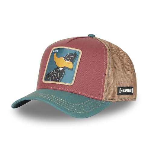 Capslab Daffy Duck Looney Tunes Blau Burgunderrot Trucker Cap - One-Size von Capslab