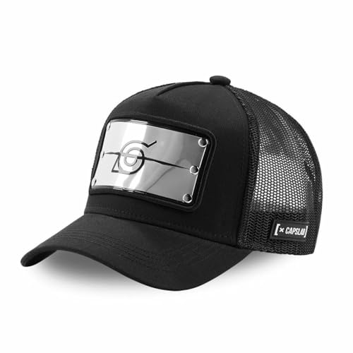 Cap Herren Naruto Shippuden, Tracker Kappe Herren, Symbol Ninja-Dorf, Natürlich, Schwarz, Einheitsgröße von Capslab