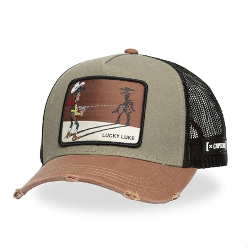 Capslab Lucky Luke Trucker Cap A-Frame Braun Distressed - One-Size von Capslab