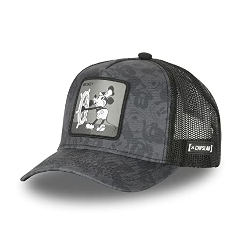 Capslab Mickey Mouse Walt Disney Gray Ship Wheel Trucker Cap - One-Size von Capslab