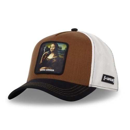 Capslab Mona Lisa Trucker Cap Basecap Baseballcap Truckercap Meshcap (One Size - braun-schwarz) von Capslab