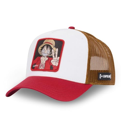 Capslab Ruffy One Piece Rot Weiß Trucker Cap - One-Size von Capslab