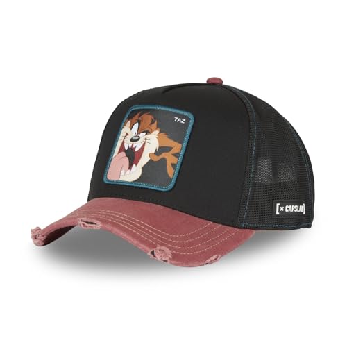 Capslab Taz Looney Tunes Schwarz Used-Look Trucker Cap - One-Size von Capslab