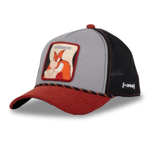 Capslab Yosemite Sam Looney Tunes Kord Grau Rot Schwarz Verstellbare Truckercap - One-Size von Capslab