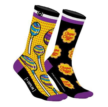 Capslab x Chupa Chups Socken – Bunte Unisex Socken mit Logo-Print & Lollipop-Muster – Bequeme Baumwollsocken - 43-46 von Capslab
