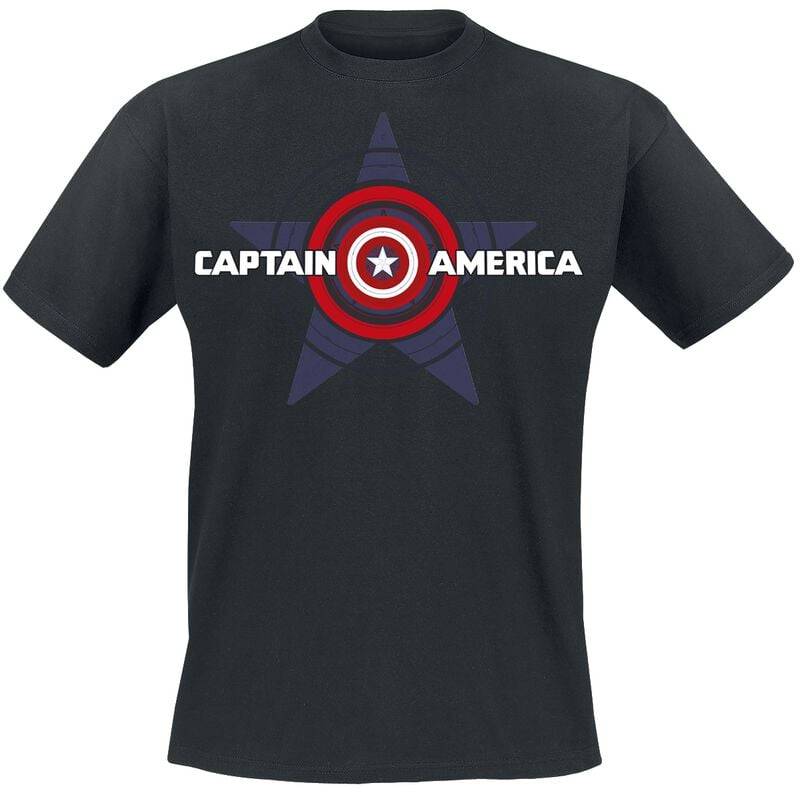 Captain America Big Star Shield T-Shirt schwarz in XL von Captain America