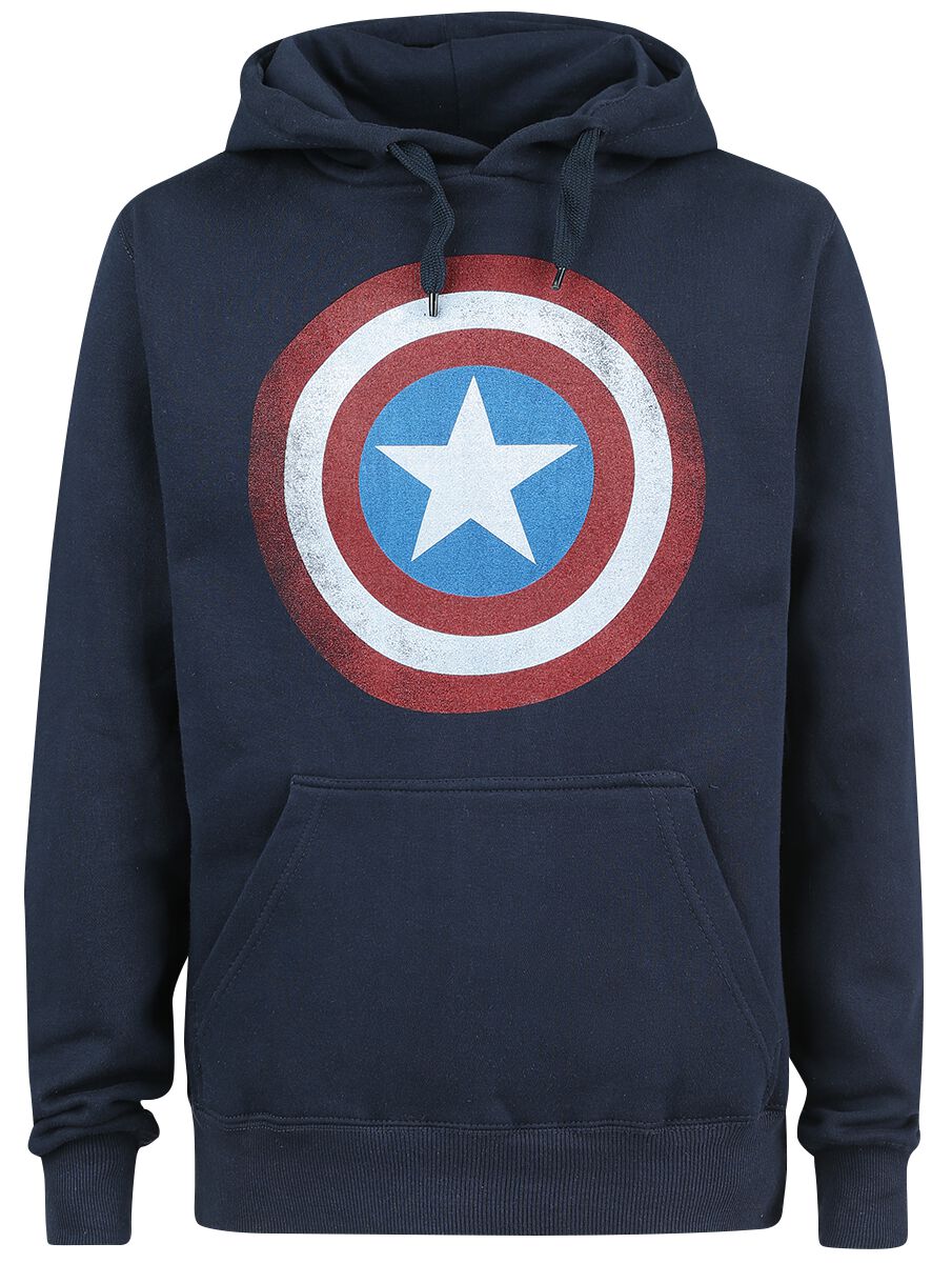 Captain America Shield Logo Kapuzenpullover navy in XXL von Captain America