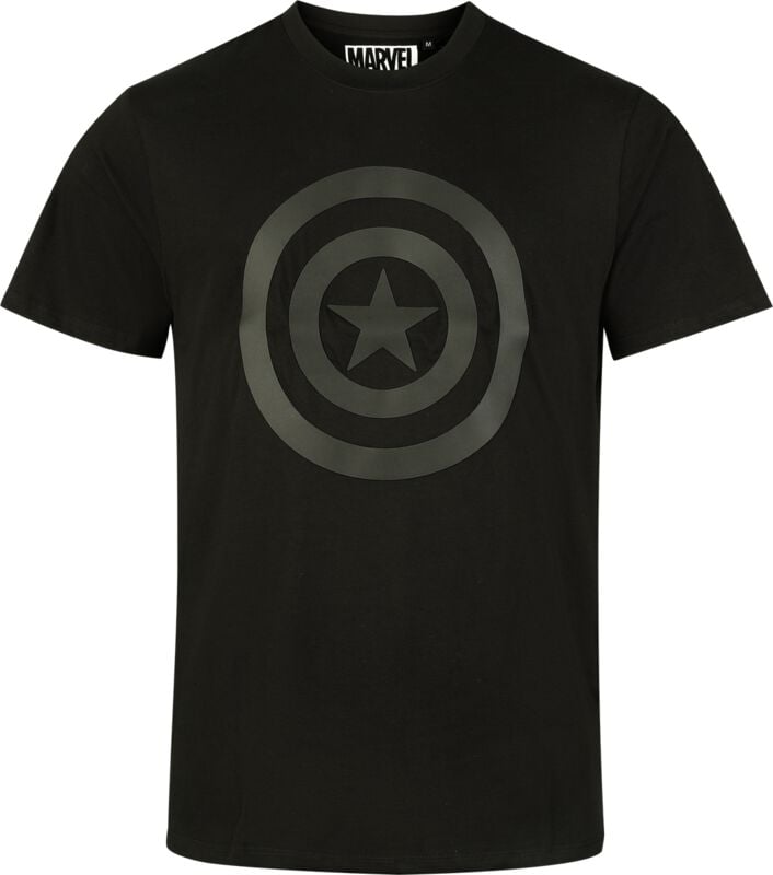 Captain America Shield Logo T-Shirt schwarz in S von Captain America