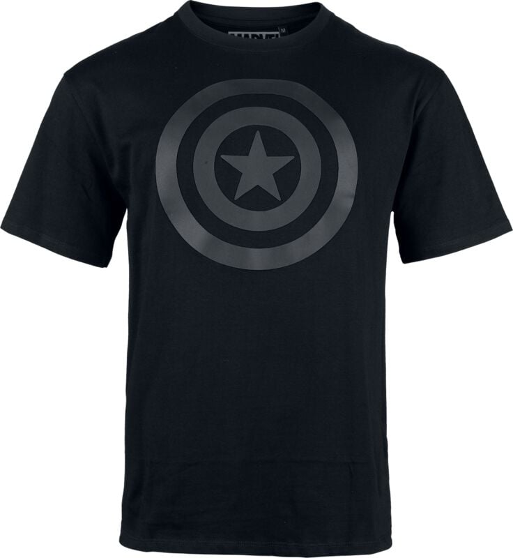 Captain America Shield Logo T-Shirt schwarz in XL von Captain America