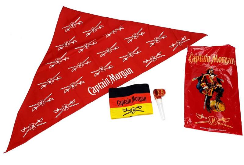 Captain Morgan Schweißband Captain Morgan WM 2018 Fan Set - Bandana + Tüte + Kapitänsband Armb von Captain Morgan