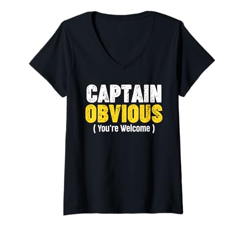 Damen Captain Obvious T-Shirt mit V-Ausschnitt Damen Captain Obvious T-Shirt mit V-Ausschnitt von Captain Obvious