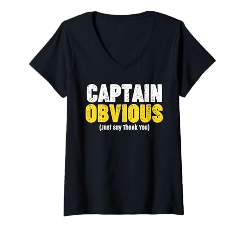 Damen Thank You Captain Obvious T-Shirt mit V-Ausschnitt Damen Thank You Captain Obvious T-Shirt mit V-Ausschnitt von Captain Obvious