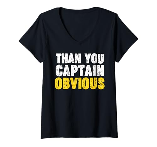 Damen Thank You Captain Obvious T-Shirt mit V-Ausschnitt Damen Thank You Captain Obvious T-Shirt mit V-Ausschnitt von Captain Obvious