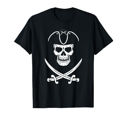 Totenkopf Piratenhut mit Cutlasses Kapitän Piratenkostüm Herren T-Shirt Totenkopf Piratenhut mit Cutlasses Kapitän Piratenkostüm Herren T-Shirt von Captain Pirate Costume for a Sailor Man