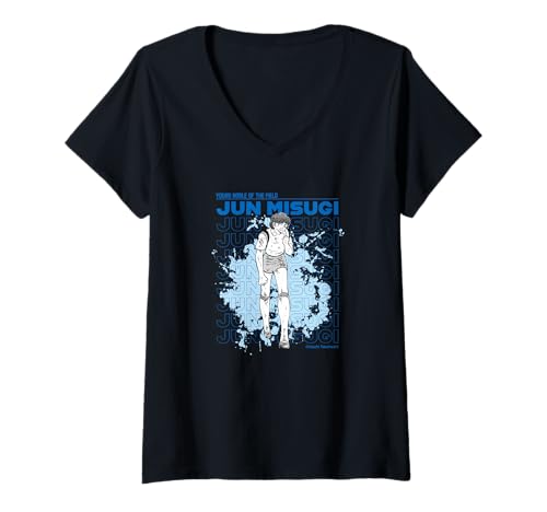 Damen Captain Tsubasa Jun Misugi (Junger Edelmann des Felds) T-Shirt mit V-Ausschnitt von Captain TSUBASA