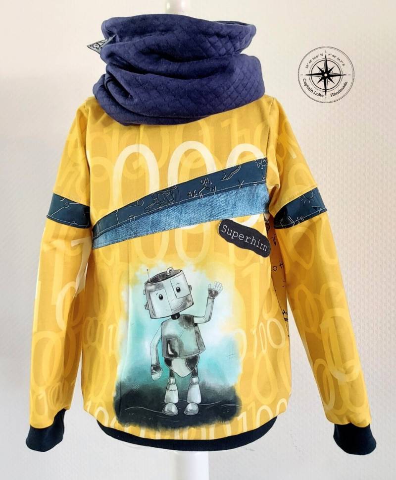 Pullover Für Jungs in Gr.128 Mit Roboter von CaptainLukeHandmade
