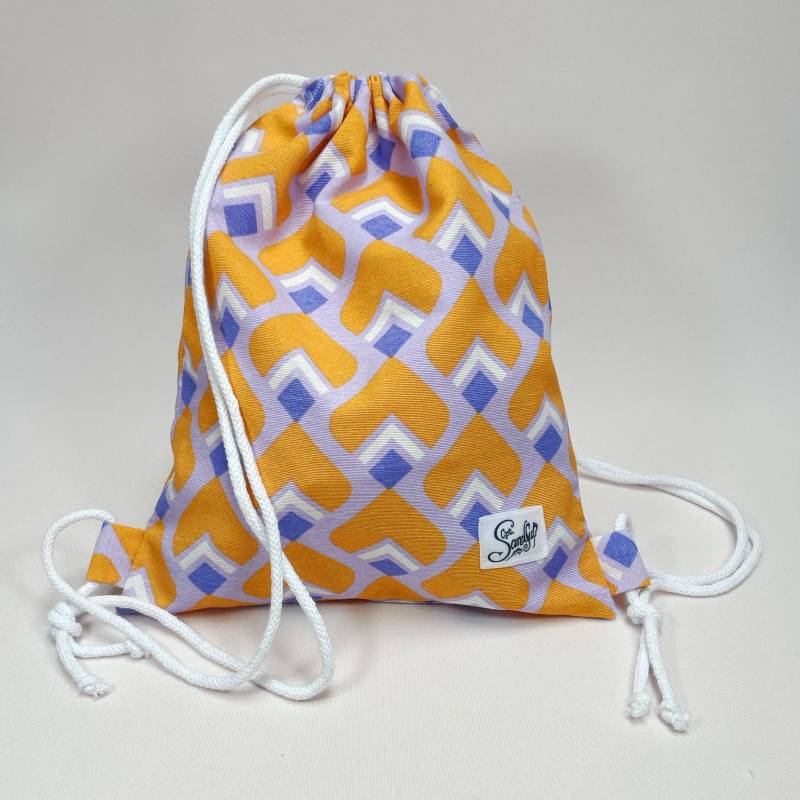 Turnbeutel Für Kinder | Retro-Muster Retro-Look Halbpanama Sportbeutel Gymbag Gymbeutel Rucksack Sporttasche Tasche von CaptainSandfuss