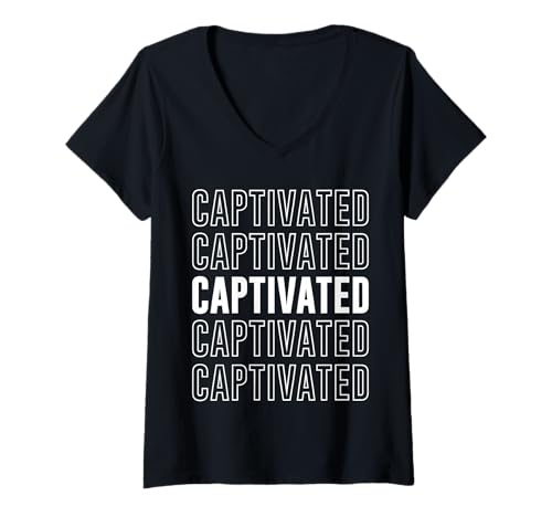 Damen Fasziniert T-Shirt mit V-Ausschnitt von Captivated Apparel