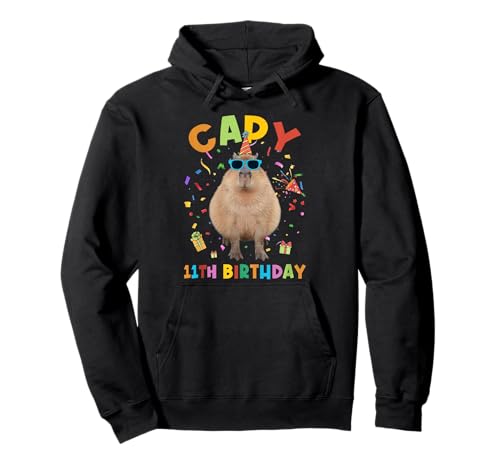 Capy zum 11. Geburtstag Lustiges Capybara-Geburtstagstier für Jungen und Mädchen Pullover Hoodie von Capy Birthday Funny Capybara Animals Boys Girls