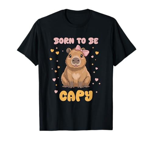 Geboren Um Capy Zu Sein Süß Herz Kawaii Mädchen T-Shirt von Capy Niedlich Nagetier Capybara Lustig Mädchen