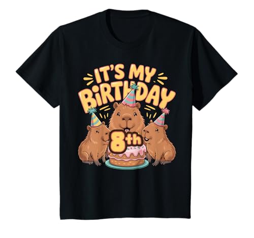 Kinder Es ist Mein 8. Geburtstag Capybara 8 Jahre alt T-Shirt Kinder Es ist Mein 8. Geburtstag Capybara 8 Jahre alt T-Shirt von Capybara 8th Birthday