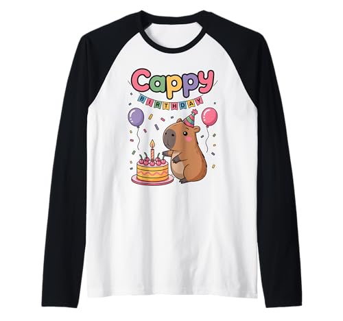 Cappy Geburtstag Lustige Capybara Geburtstagsfeier Jungen Mädchen Raglan Cappy Geburtstag Lustige Capybara Geburtstagsfeier Jungen Mädchen Raglan von Capybara Birthday For Boys And Girls